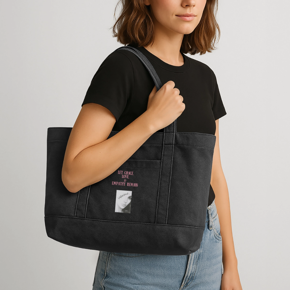 Cotton Pigment Dyed Tote Bag - washed black