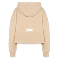 Women's Half Zip Cropped Hoodie - nude