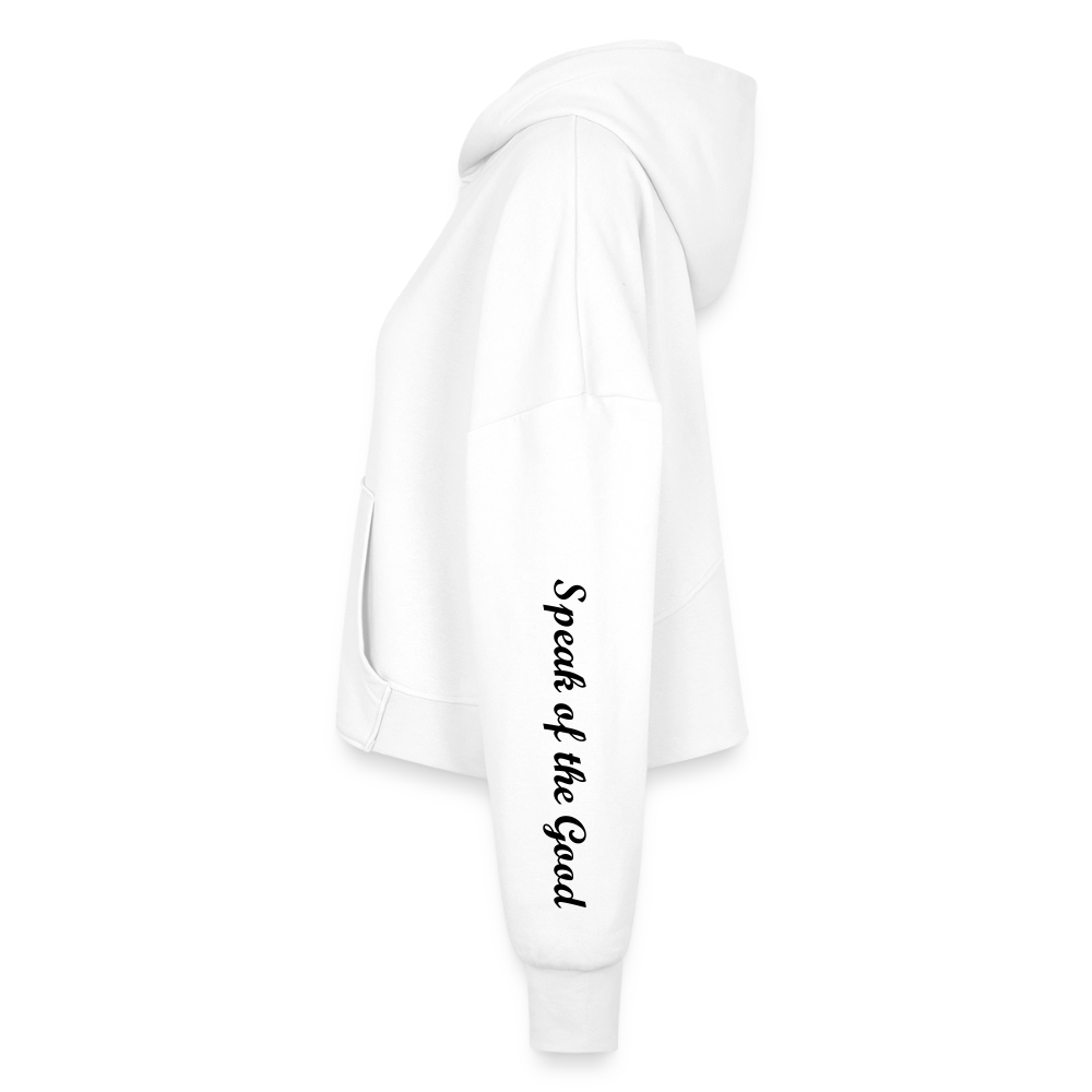 Women’s Cropped Hoodie & Jogger Short Set - white