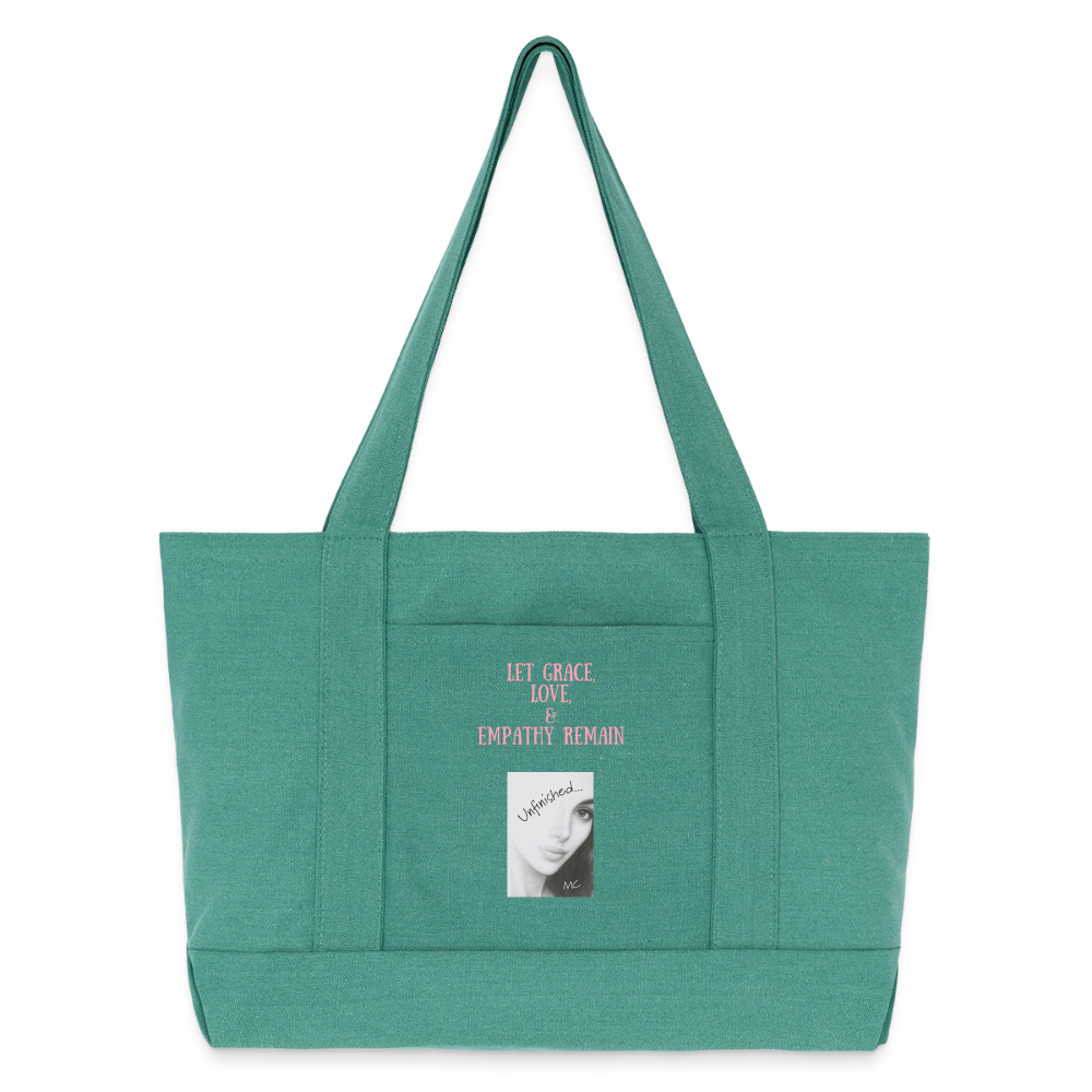 Cotton Pigment Dyed Tote Bag - mermaid green