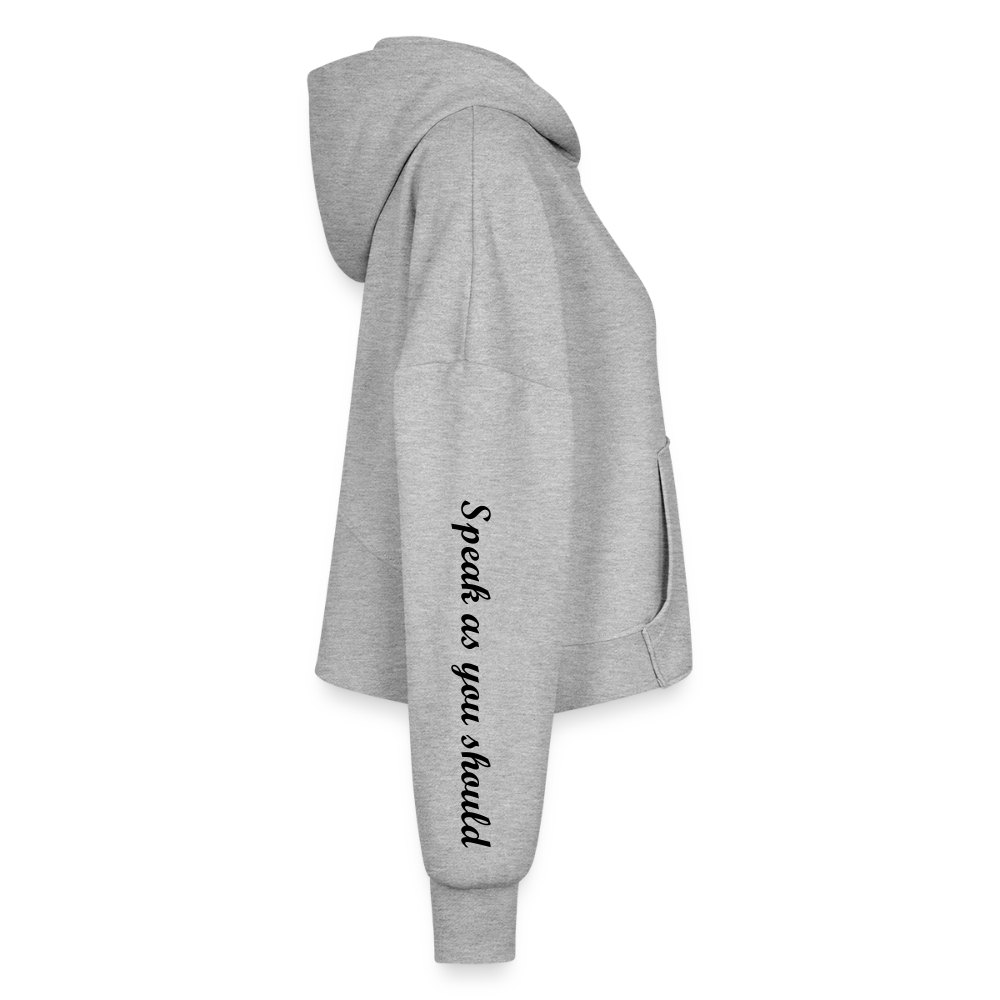 Women’s Cropped Hoodie & Jogger Short Set - heather gray