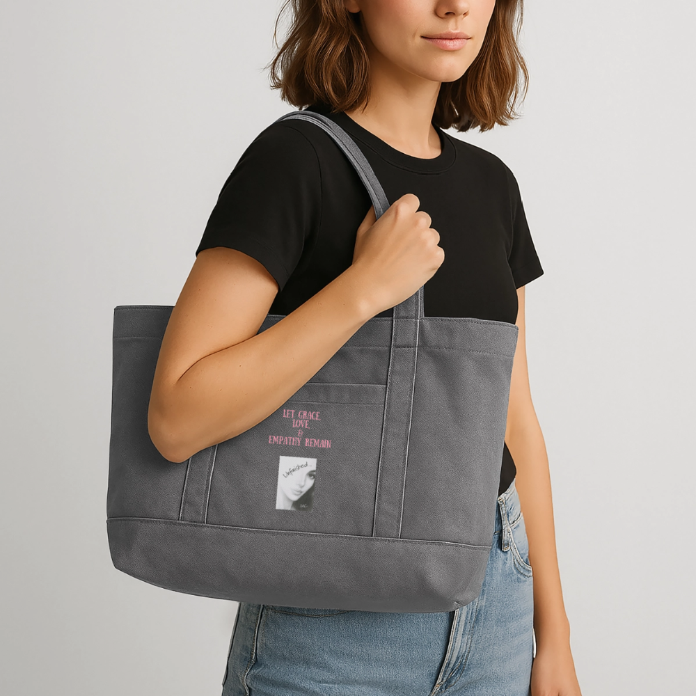 Cotton Pigment Dyed Tote Bag - charcoal grey