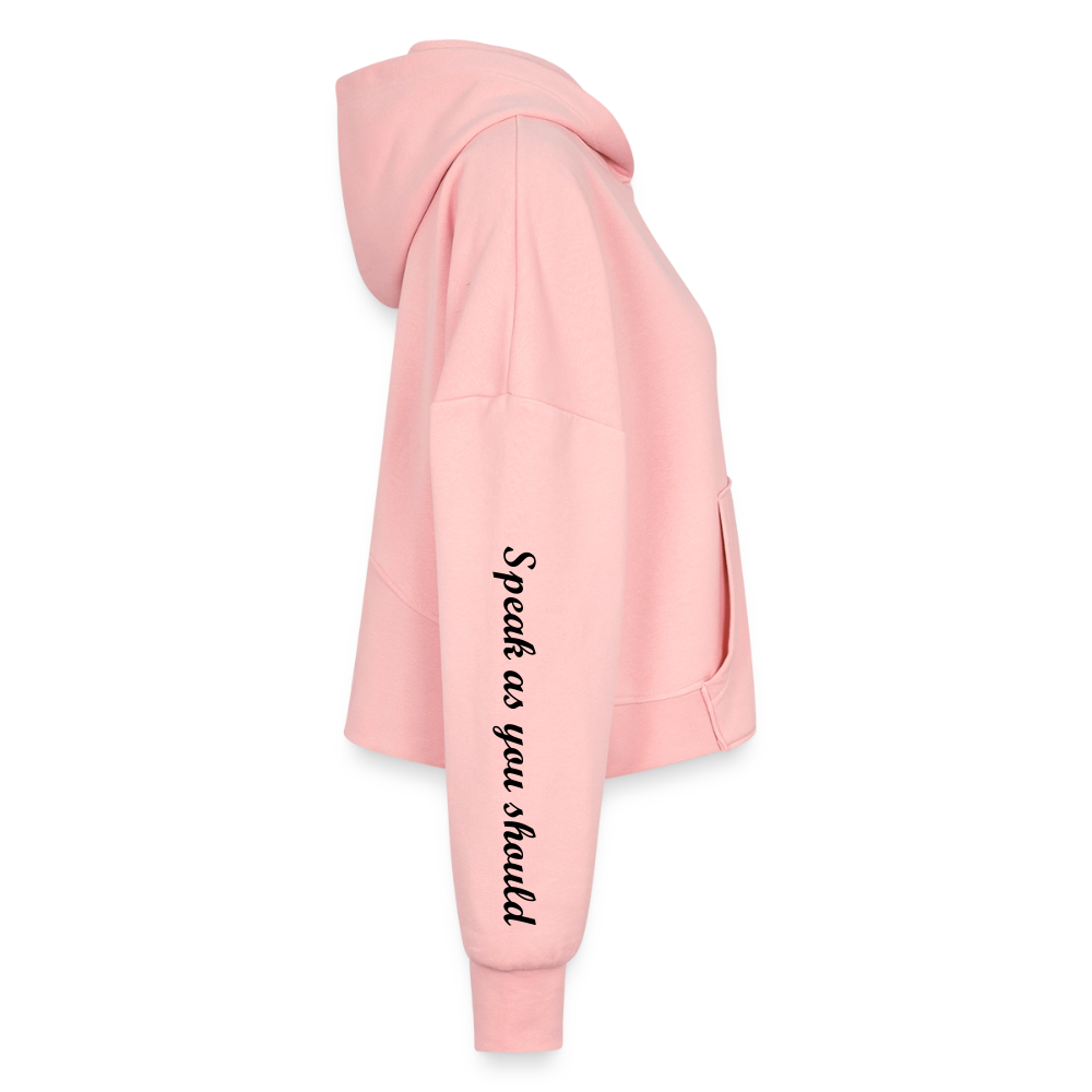 Women’s Cropped Hoodie & Jogger Short Set - light pink