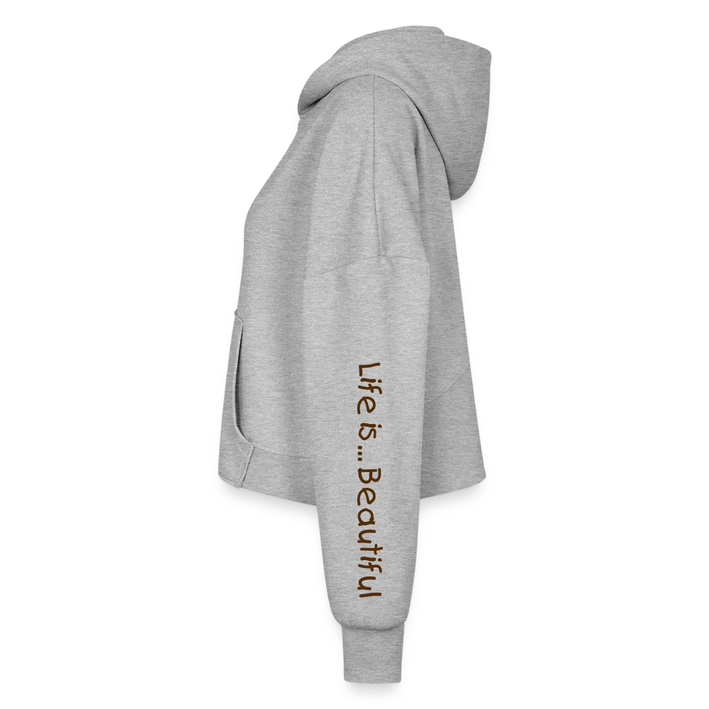 Women's Half Zip Cropped Hoodie - heather gray