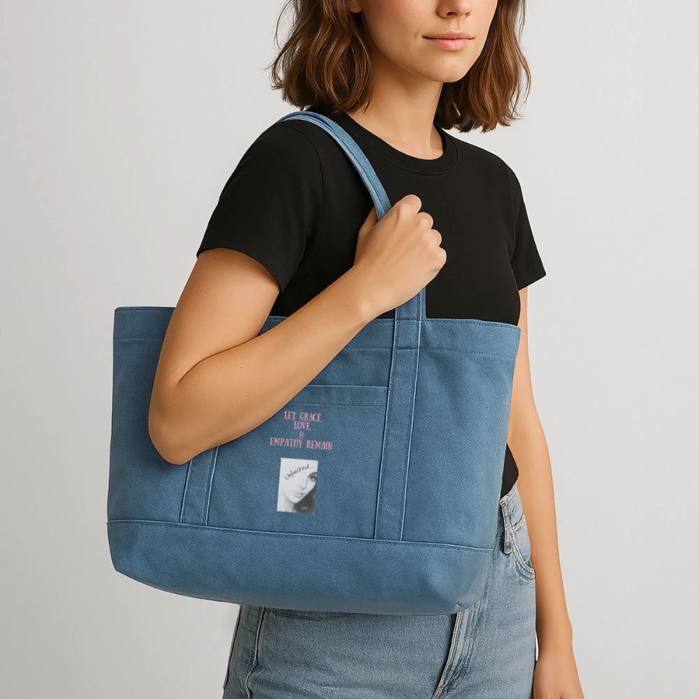 Cotton Pigment Dyed Tote Bag - denim