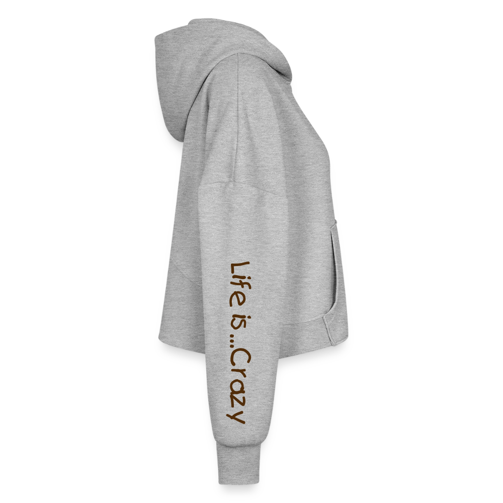 Women's Half Zip Cropped Hoodie - heather gray