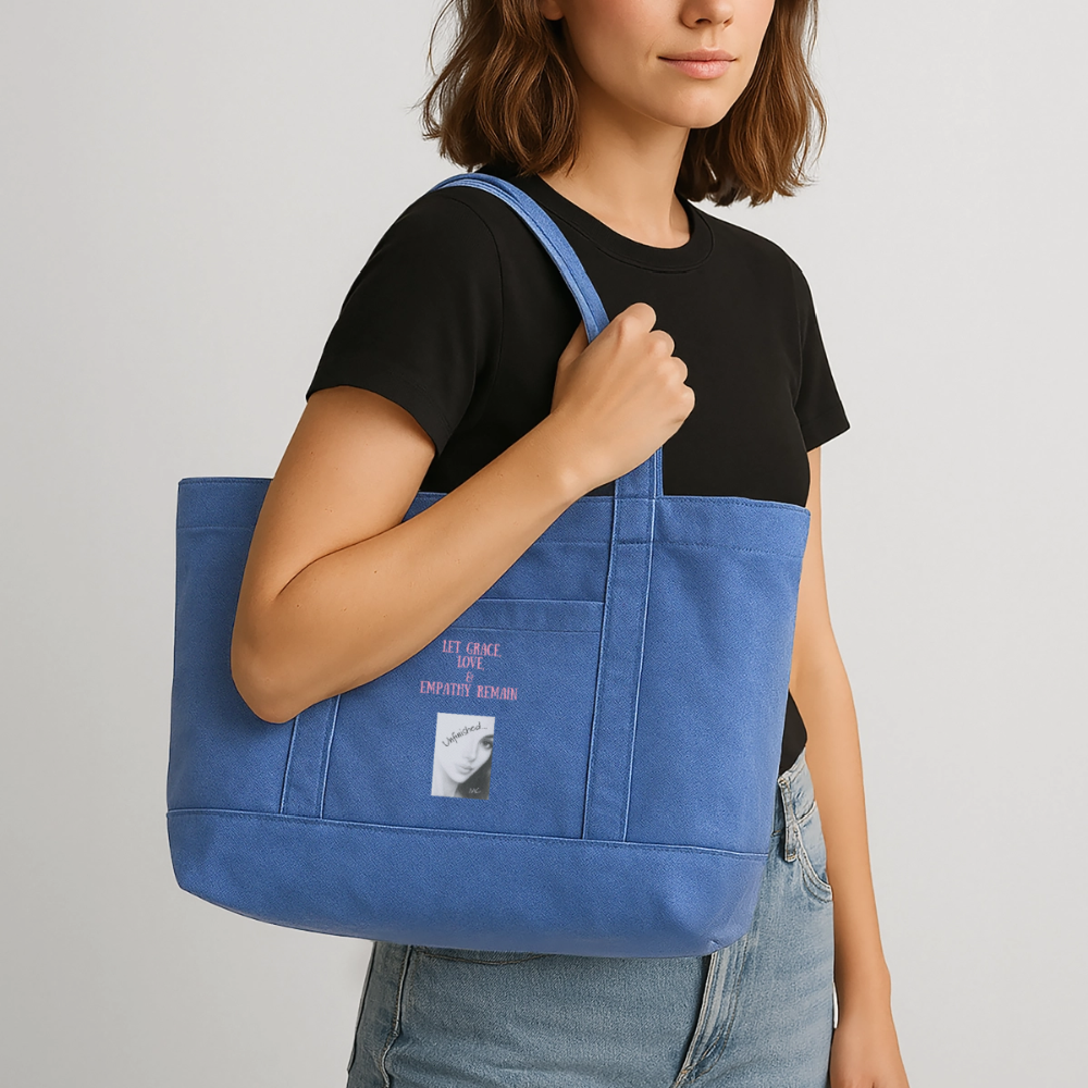Cotton Pigment Dyed Tote Bag - periwinkle blue