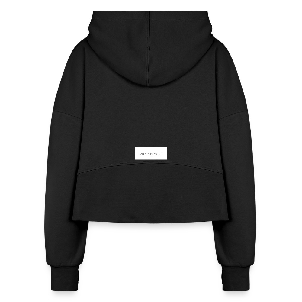 Women's Half Zip Cropped Hoodie - black