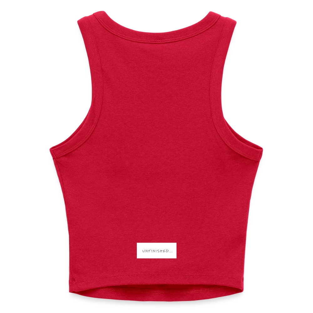Slim Fit Rib Women's Tank Top - red