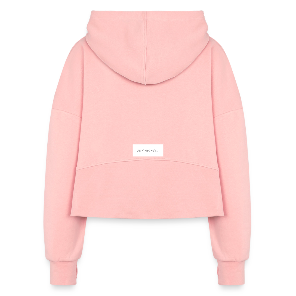 Women's Half Zip Cropped Hoodie - light pink