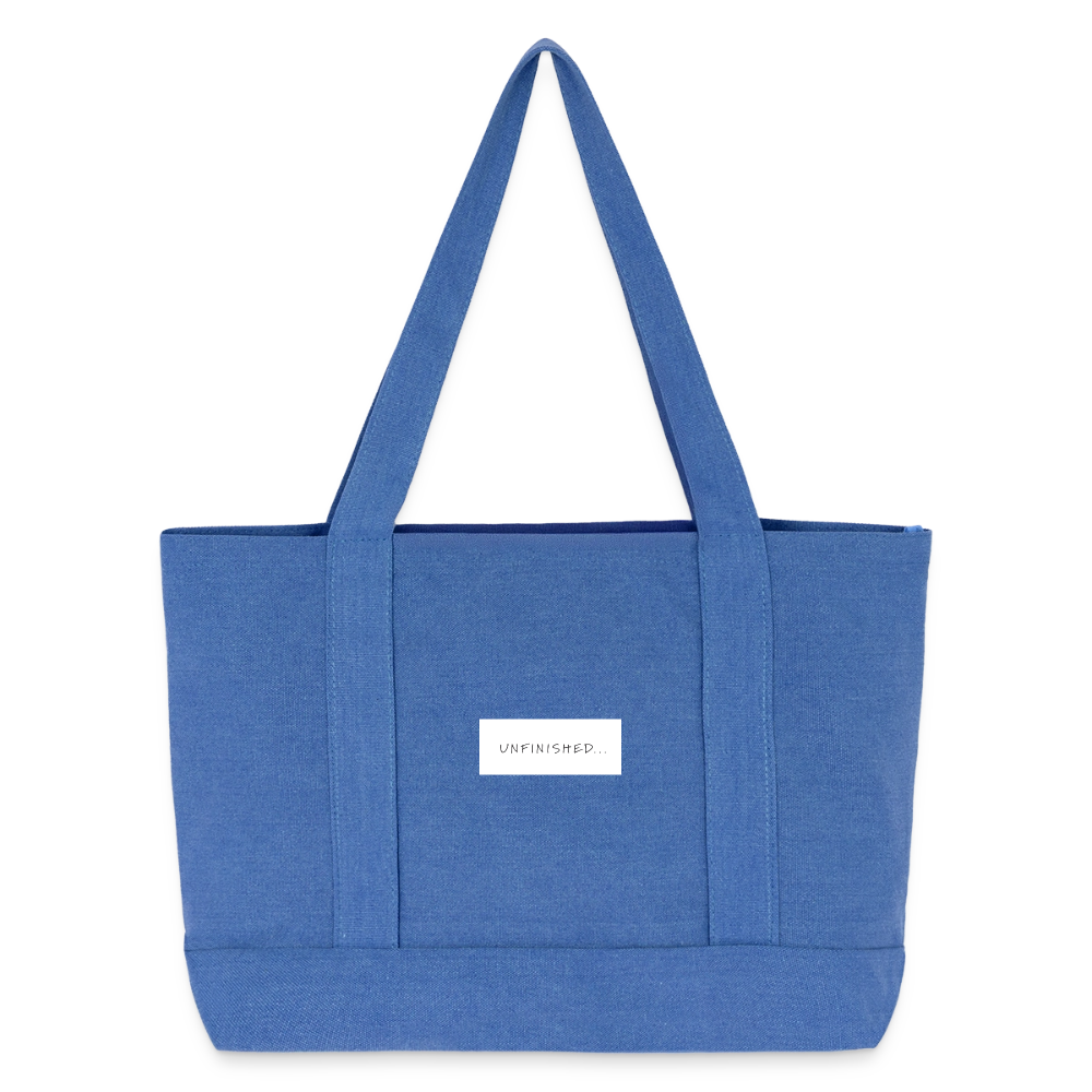 Cotton Pigment Dyed Tote Bag - periwinkle blue