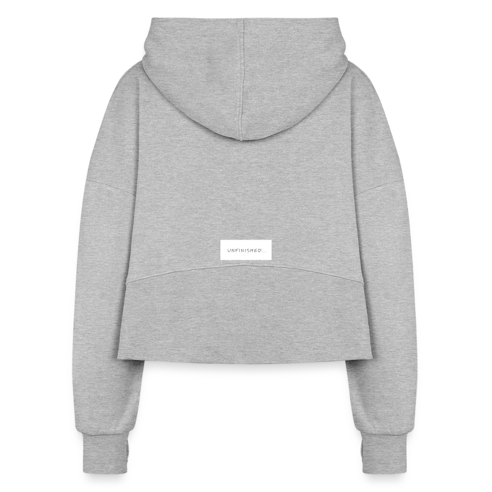 Women's Half Zip Cropped Hoodie - heather gray