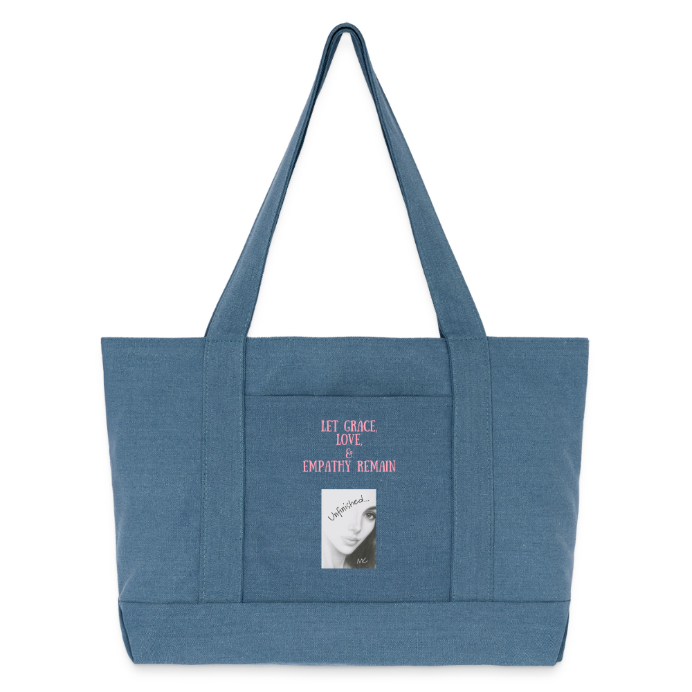 Cotton Pigment Dyed Tote Bag - denim