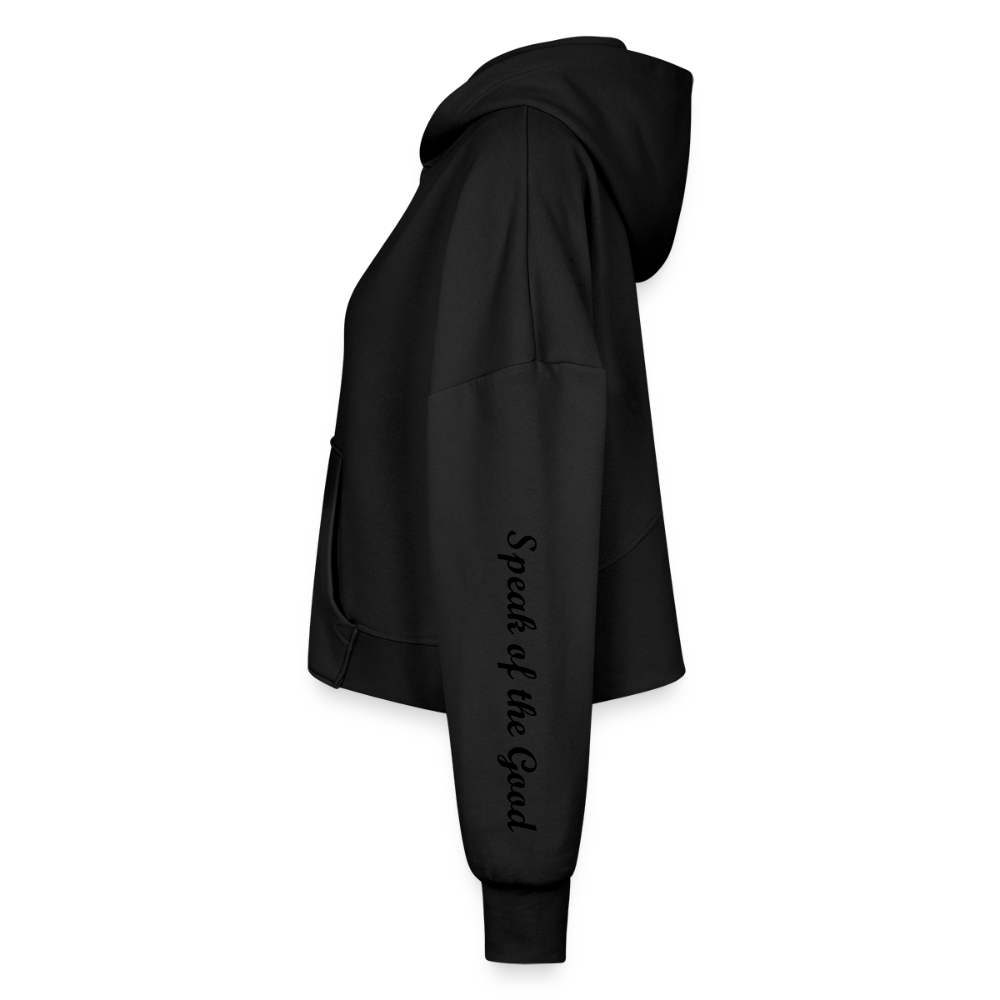 Women’s Cropped Hoodie & Jogger Short Set - black