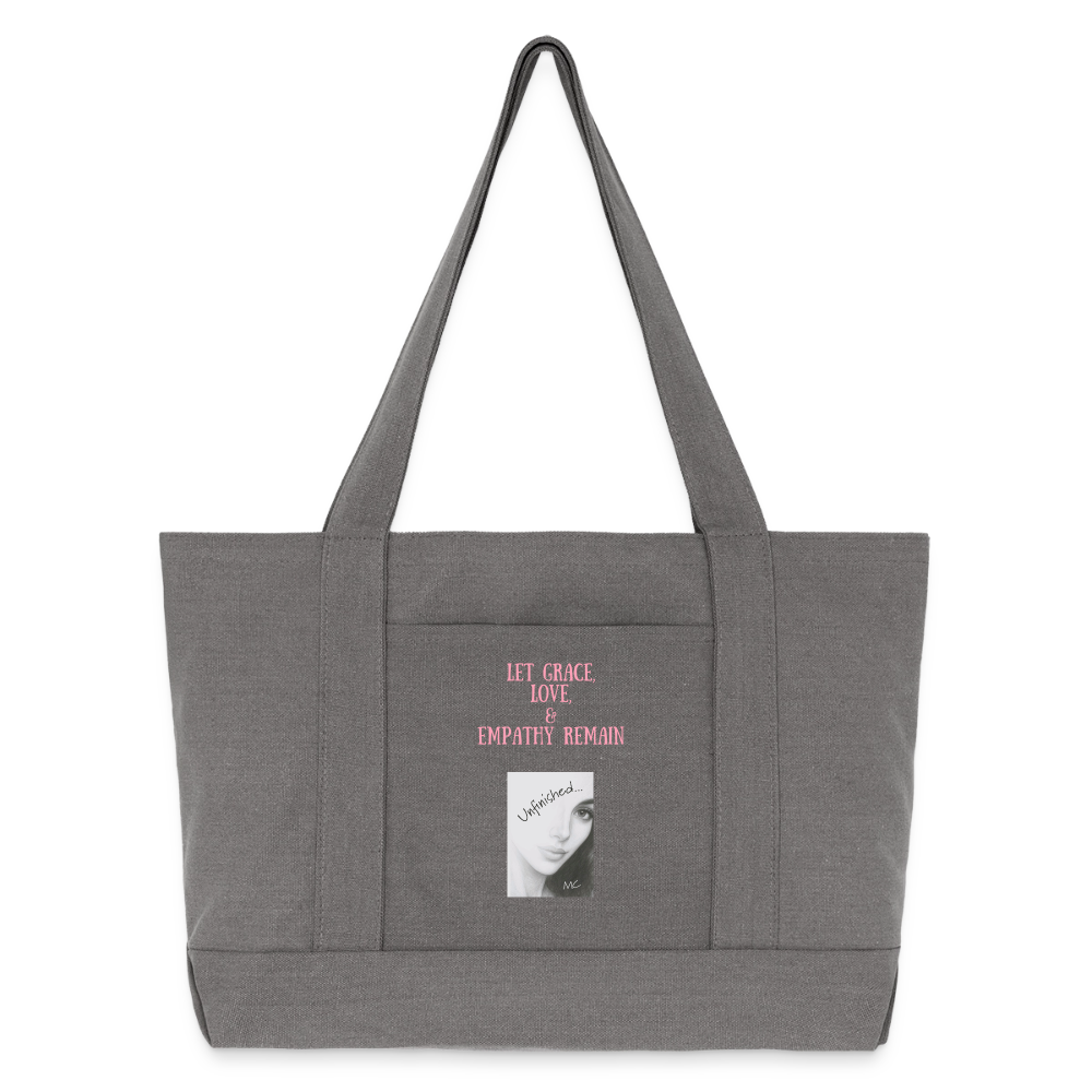 Cotton Pigment Dyed Tote Bag - charcoal grey