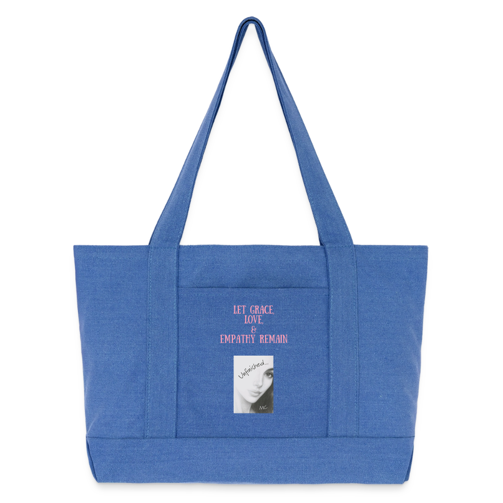 Cotton Pigment Dyed Tote Bag - periwinkle blue